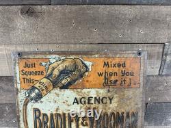 Bradley & Vrooman Paints & Varnishes Metal Advertising Sign Double Sided Gas/Oil