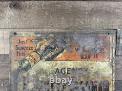 Bradley & Vrooman Paints & Varnishes Metal Advertising Sign Double Sided Gas/Oil