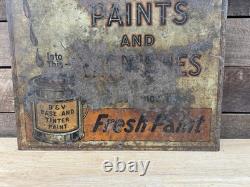 Bradley & Vrooman Paints & Varnishes Metal Advertising Sign Double Sided Gas/Oil