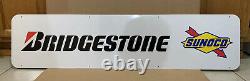 Bridgestone Tires Sunoco Gas Sign Double Sided Metal Garage Wall Decor Oil Parts