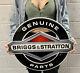 Briggs & Stratton Double Sided Die Cut Metal Sign Genuine Parts Service Gas Oil
