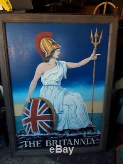 Britannia double sided hanging pub sign