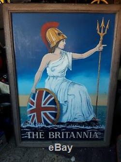 Britannia double sided hanging pub sign