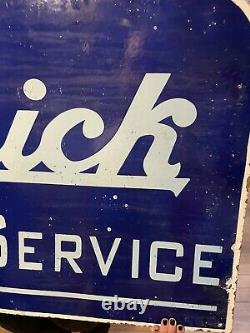 Buick Sales Service Double Sided Porcelain Enamel Sign HUGE gas station, oil