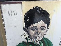 C1950-60 ENGLISH pub sign BOY & BARREL double sided metal frame & plate on wood