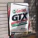 Castrol Gtx Sign Motor Oil Genuine Vintage Tin Metal Double Sided Great Color
