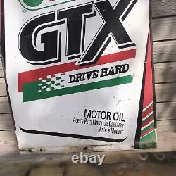 CASTROL GTX SIGN Motor Oil Genuine Vintage Tin Metal Double Sided Great Color