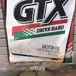 CASTROL GTX SIGN Motor Oil Genuine Vintage Tin Metal Double Sided Great Color