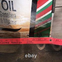 CASTROL GTX SIGN Motor Oil Genuine Vintage Tin Metal Double Sided Great Color