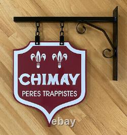 CHIMAY PERES TRAPPISTES 27 Double Sided Porcelain Belgian Beer Advertising Sign
