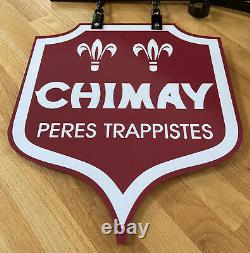 CHIMAY PERES TRAPPISTES 27 Double Sided Porcelain Belgian Beer Advertising Sign