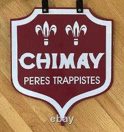 CHIMAY PERES TRAPPISTES 27 Double Sided Porcelain Belgian Beer Advertising Sign