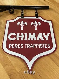 CHIMAY PERES TRAPPISTES 27 Double Sided Porcelain Belgian Beer Advertising Sign