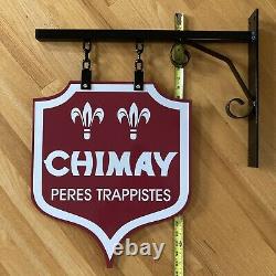 CHIMAY PERES TRAPPISTES 27 Double Sided Porcelain Belgian Beer Advertising Sign