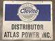 Clevite Sign, Vintage Automotive Advertising, Atlas Power, Double Sided, 28x22 Large
