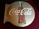 Coca-cola Flange Outside Store Sign Double Sided Original Patina