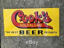 COOK'S Goldblume BEER 1930's Double Sided Metal sign