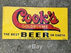 COOK'S Goldblume BEER 1930's Double Sided Metal sign