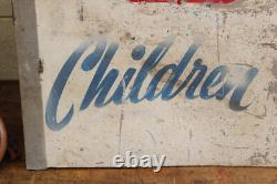 C. 1950s Vtg Hair Dresser Cut Barber Double Sided Advertising Metal Sign Trade