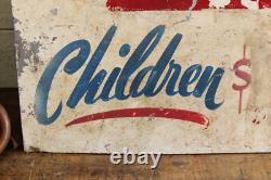 C. 1950s Vtg Hair Dresser Cut Barber Double Sided Advertising Metal Sign Trade
