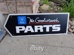C. 1970s Original Vintage GM Chevrolet Parts Sign Mr. Goodwrench Earnhardt 2 Side
