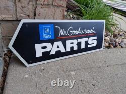 C. 1970s Original Vintage GM Chevrolet Parts Sign Mr. Goodwrench Earnhardt 2 Side