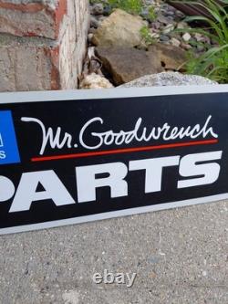 C. 1970s Original Vintage GM Chevrolet Parts Sign Mr. Goodwrench Earnhardt 2 Side