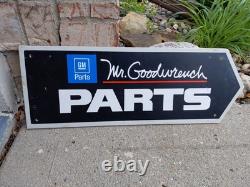 C. 1970s Original Vintage GM Chevrolet Parts Sign Mr. Goodwrench Earnhardt 2 Side