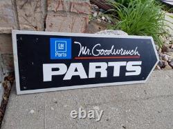 C. 1970s Original Vintage GM Chevrolet Parts Sign Mr. Goodwrench Earnhardt 2 Side
