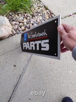 C. 1970s Original Vintage GM Chevrolet Parts Sign Mr. Goodwrench Earnhardt 2 Side