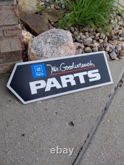 C. 1970s Original Vintage GM Chevrolet Parts Sign Mr. Goodwrench Earnhardt 2 Side