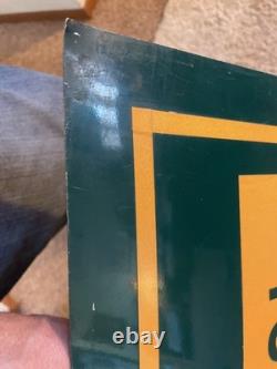 Canal Seed & Feed with arrows double sided vintage Portage Wis 37 x 24'' sign