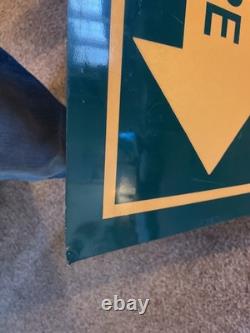 Canal Seed & Feed with arrows double sided vintage Portage Wis 37 x 24'' sign