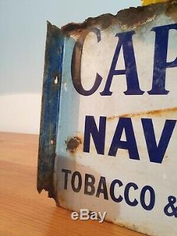 Capstan Cigarettes Double Sided Enamel Flange Sign Tobacco Wills rare old