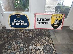 Carte Blanche vintage credit card sign. 1950's-1960's double sided, made to hang