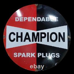 Champion Porcelain Enamel Sign 30x30 Inches Double Sided