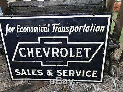 Chevrolet Dealer Double Sided Porcelain Sign
