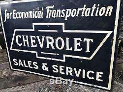 Chevrolet Dealer Double Sided Porcelain Sign