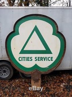 Cities Service Sign And Ring! 6ft Sign! Porcelain! Double sided