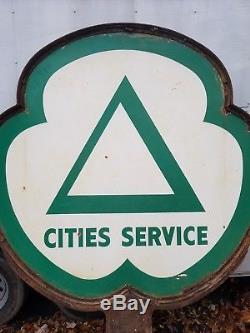 Cities Service Sign And Ring! 6ft Sign! Porcelain! Double sided