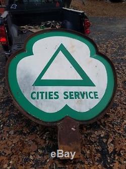 Cities Service Sign And Ring! 6ft Sign! Porcelain! Double sided