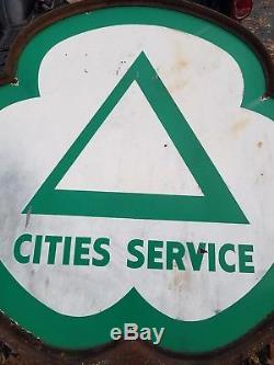 Cities Service Sign And Ring! 6ft Sign! Porcelain! Double sided