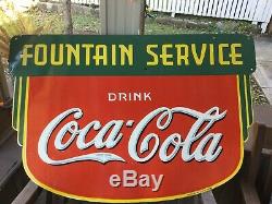 Coca Cola Double Sided Porcelain Sign