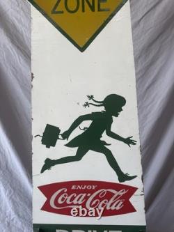 Coca-Cola Drive Safely School Zone Resume Speed Advertising Sign, original