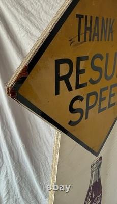 Coca-Cola Drive Safely School Zone Resume Speed Advertising Sign, original