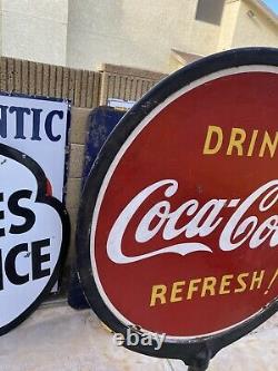 Coca Cola Lollipop Sign 1939 Double Sided-All Original WithOriginal Stand Wow