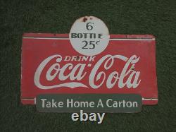 Coca-Cola Porcelain Advertising Sign 24'' Inches Double Sided