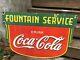 Coca Cola Fountain Service Double Sided Porcelain Sign