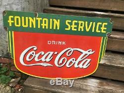 Coca cola fountain service Double Sided porcelain sign