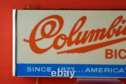 Columbia Bicycles Plastic Double Sided Lighted Cabinet Sign